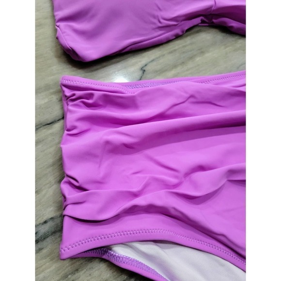 Grace Tempt Purple High Waisted Bikini Padded Bra 2 Pc Large NWT - Picture 5 of 9